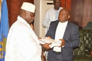 L to R: President Jammeh and Justice Nkea