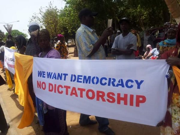 Protesters outside the High Court
