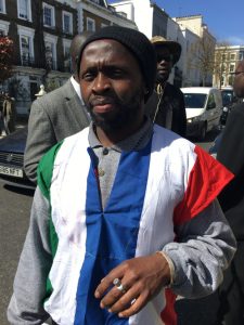 Salif Joof protesting against the Gambian regime