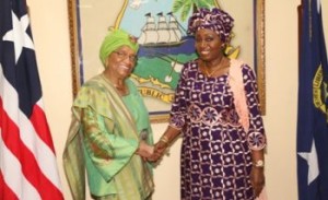 Liberian President, Ellen Johnson Sirleaf (Left)