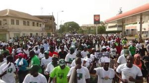 Jubilant supporters of Mr Jammeh
