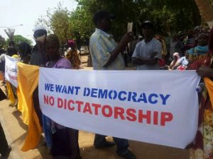UDP supporters outside the Banjul High Court