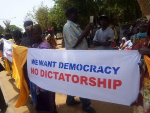 Mr Jammeh is facing unprecedented opposition protests 